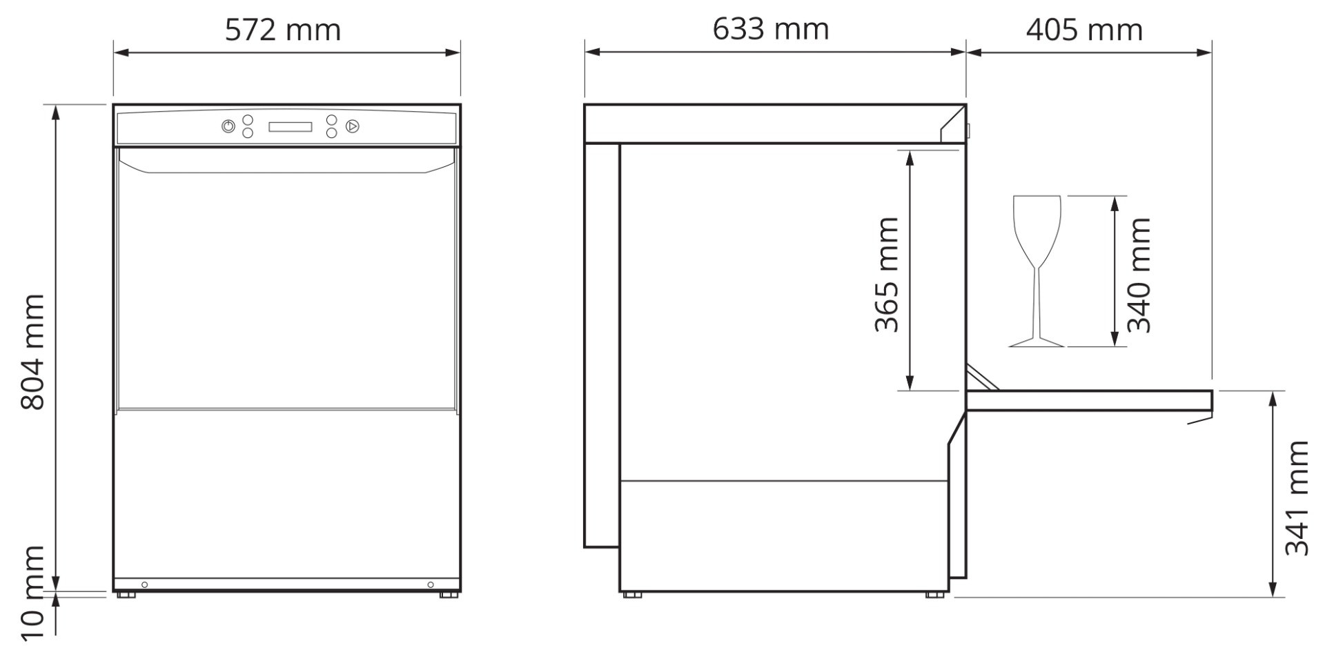 Aristarco Glasswasher 500mm Basket with Drain Pump