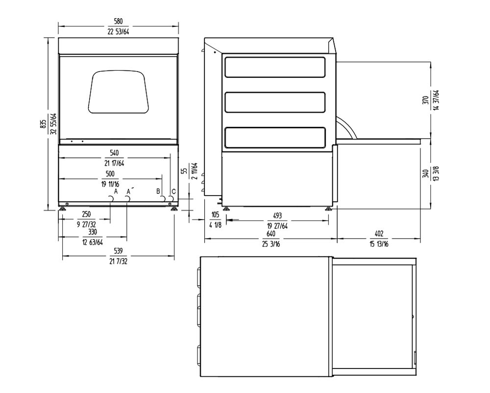 Sammic Active AX-51BCD Commercial Dishwasher 500mm Basket with Break Tank & Internal Softener