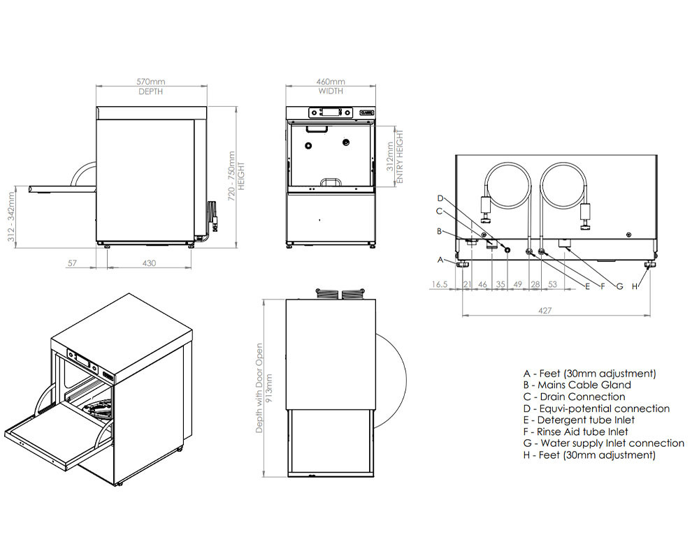 Classeq C400 Glasswasher 400mm Basket