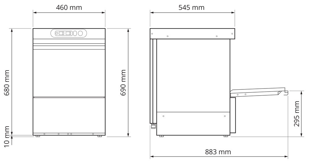 Mach Electronic Glasswasher 400mm Basket
