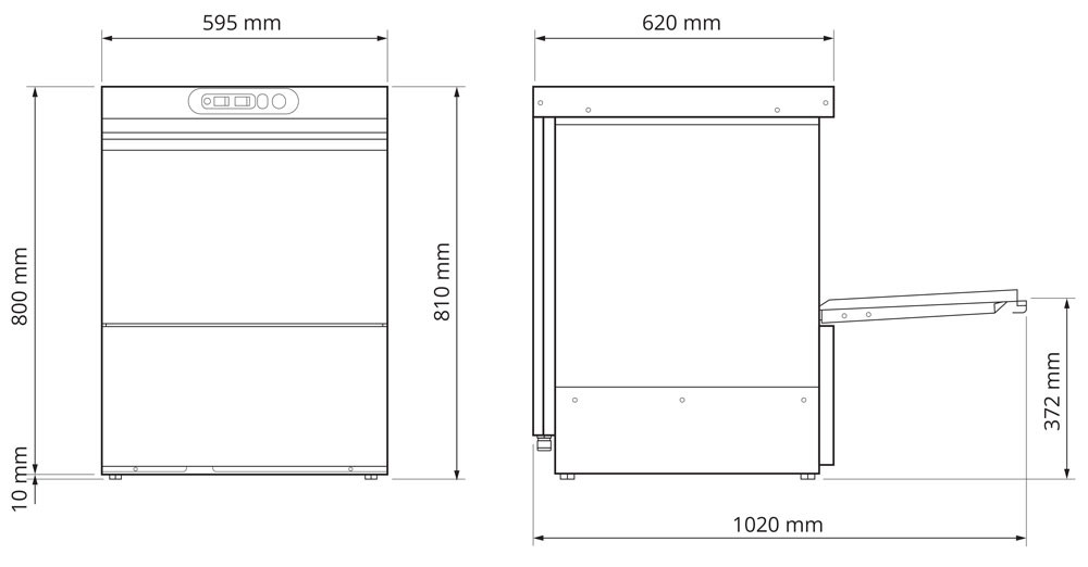 Mach Electronic Commercial Dishwasher 500mm Basket
