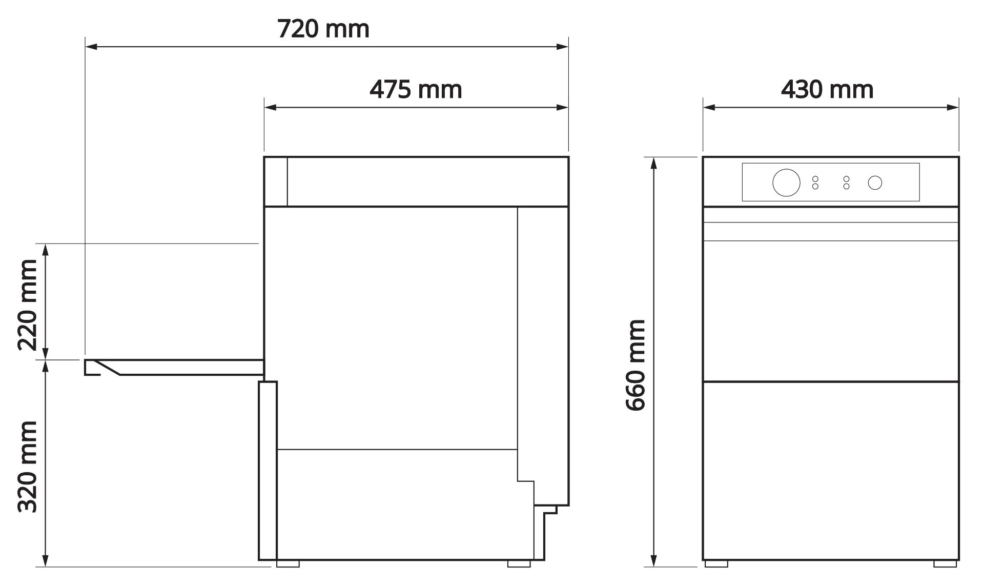 Asber Easy Glasswasher 350mm Basket