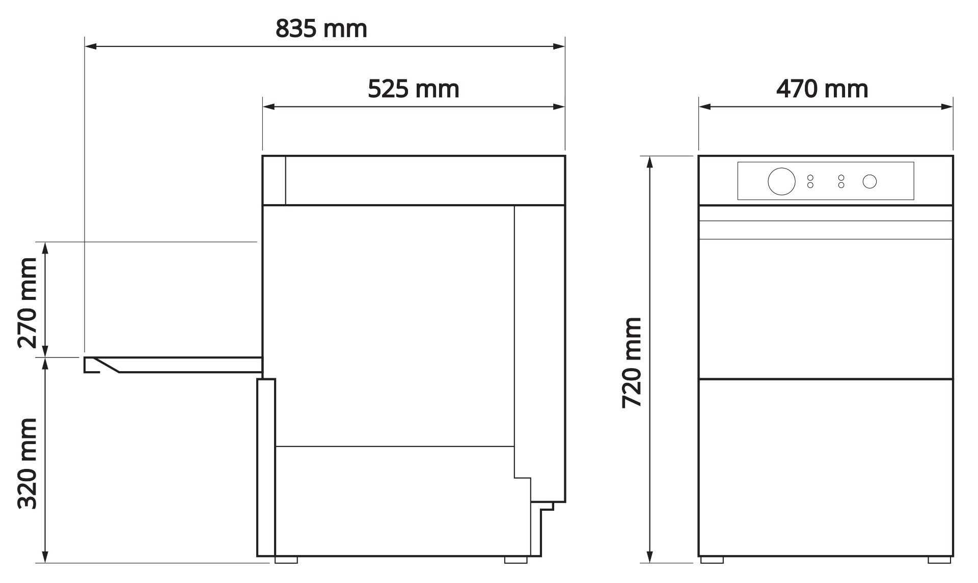 Asber Easy Commercial Dishwasher 400mm Basket