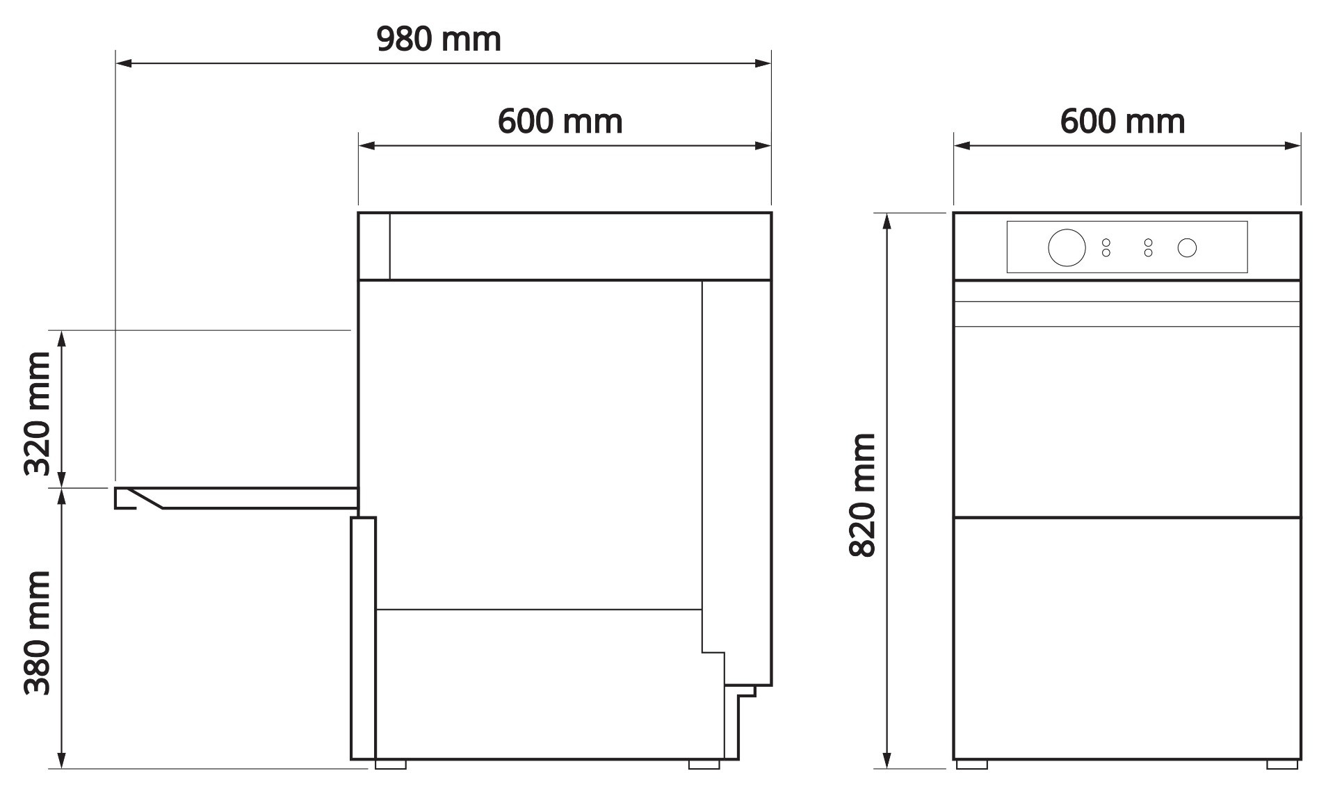 Asber Commercial Dishwasher 500mm Basket