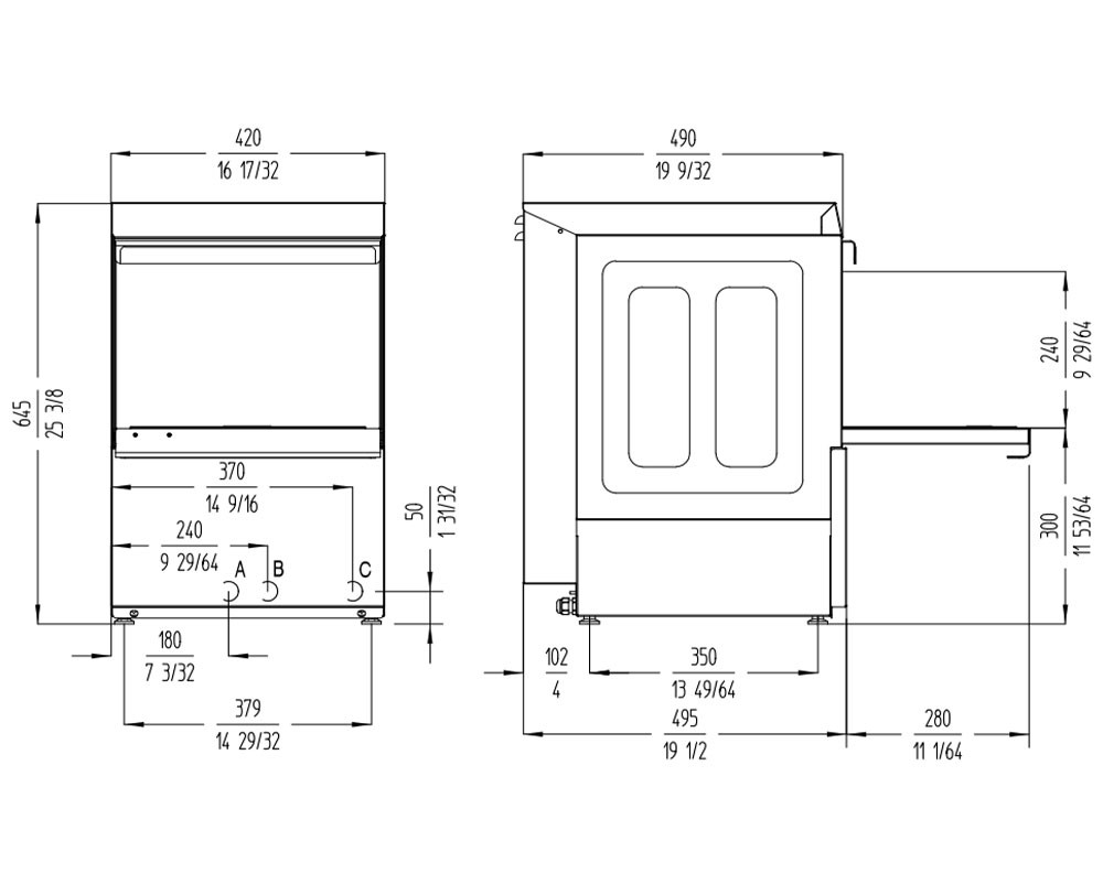 Sammic GP-35 Pro Line Glasswasher 350mm Basket