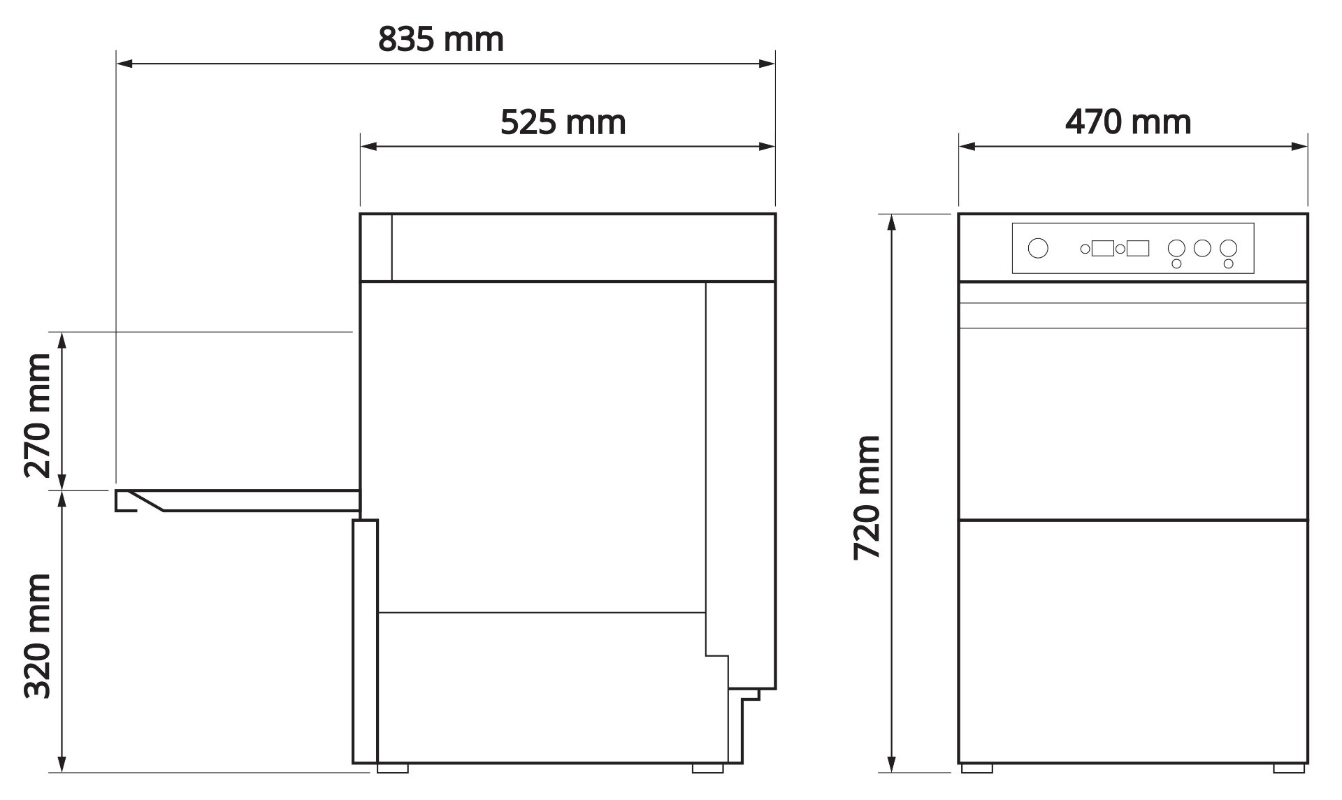 Asber Tech Commercial Dishwasher 400mm Basket with Internal Softener & Drain Pump