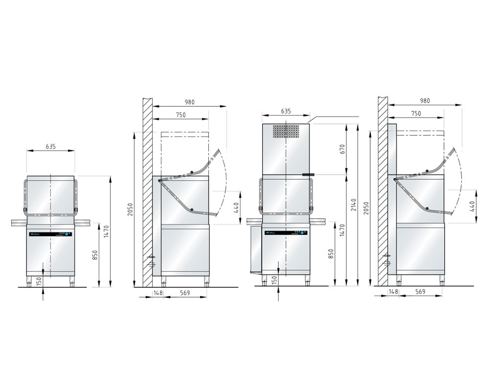 Meiko UPster H500 GiO AC Pass Through Dishwasher 500mm Basket with Reverse Osmosis & Heat Recovery