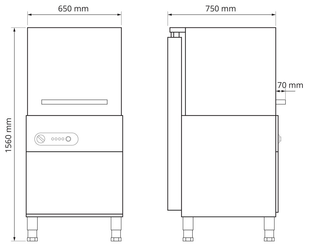 Kingfisher Pass Through Dishwasher 500mm Basket