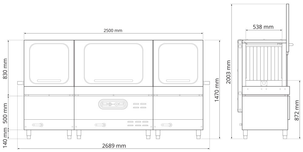 Mach MST250 Rack Conveyor Tunnel Dishwasher