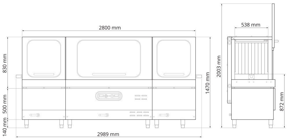 Mach MST280 Rack Conveyor Tunnel Dishwasher