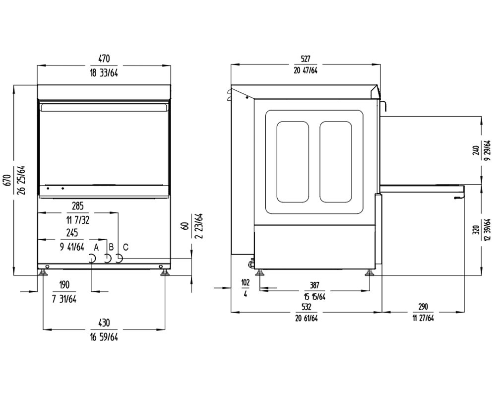 Sammic GP-40 Pro Line Commercial Glasswasher 400mm Basket