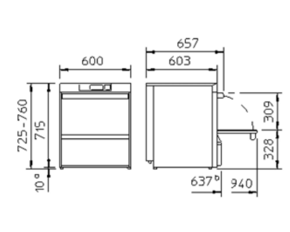 Winterhalter UC-M Commercial Dishwasher 500mm Basket