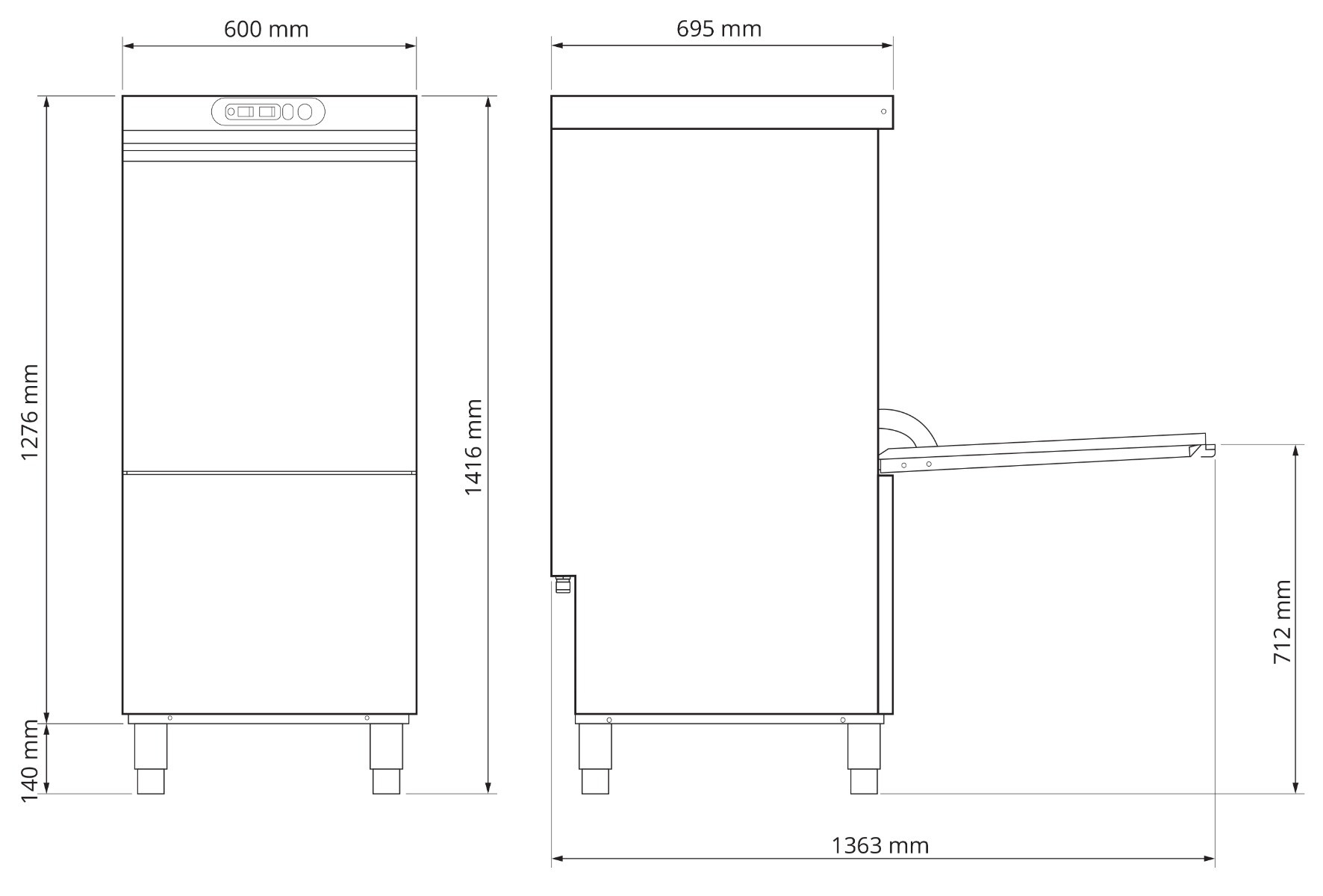 Mach Tall Utensil Washer 500mm Basket