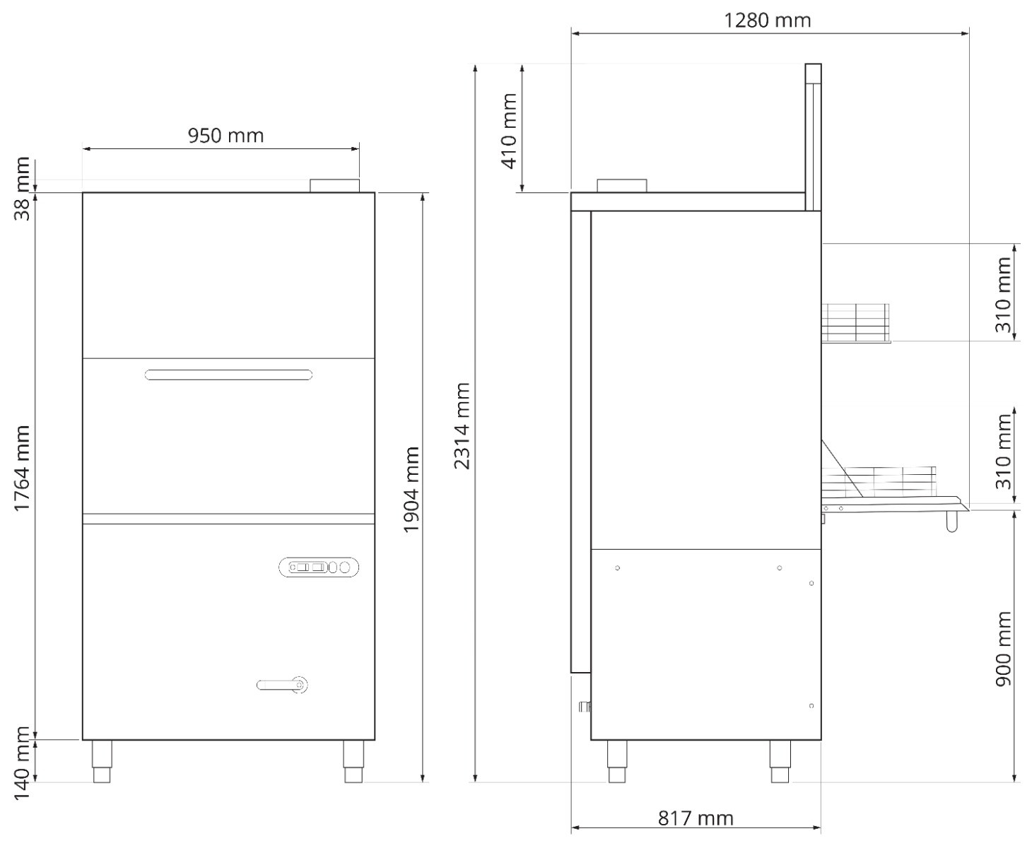 Mach Utensil Washer 82x69cm Double Basket