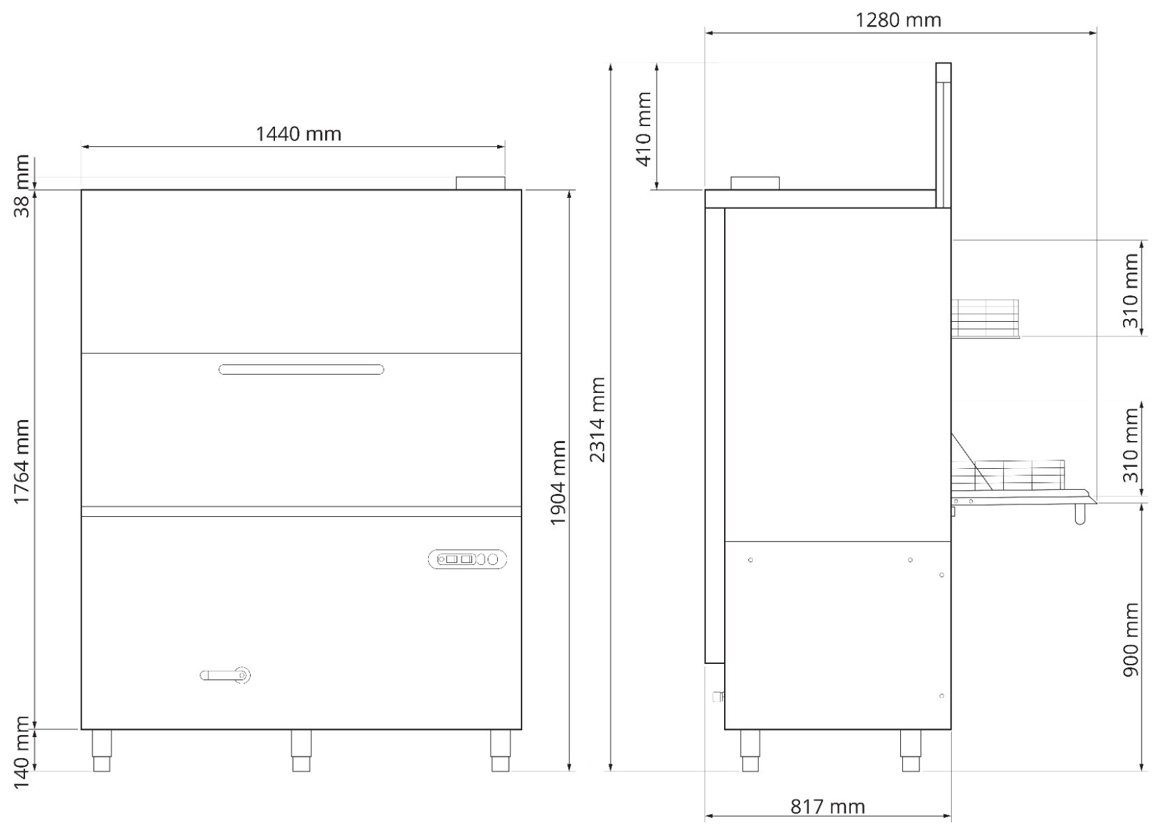 Mach Utensil Washer 130x69cm Double Basket