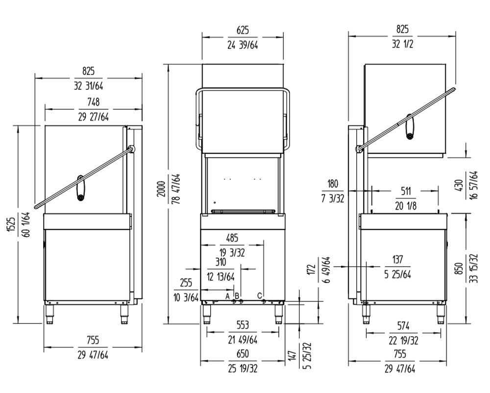 Sammic Ultra Pass Through Dishwasher 500mm Basket with Break Tank & Internal Water Softener