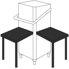 Pass Through Entry/Exit Table 600mm Corner Bundle