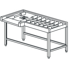 Right Hand Motorised Corner Exit Roller Table 120cm