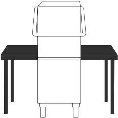 Pass Through Entry/Exit Table 600mm Straight Bundle