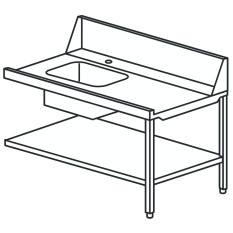 Right Hand Prewash Sink & Undershelf 120cm