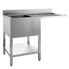 Undercounter Dishwasher Sink - Right Hand Drainer 1200 x 700 x 850mm